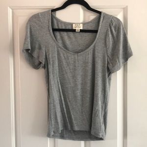 PST Los Angeles gray ribbed top